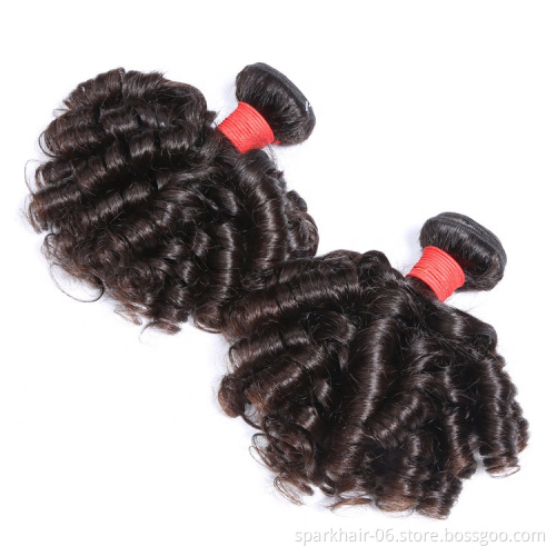 SPARK 8a 100g 8-40 Inch Non-Remy Cheap Human Hair Weaving Bundle for Black Women Extension Weft Bouncy Curl Wholesale Xuchang